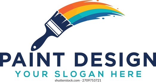 Diseño de logotipo de pintura de salpicaduras de color para servicios de pintura Logotipo de Vector 