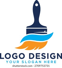 Diseño de logotipo de pintura de salpicaduras de color para servicios de pintura Logotipo de Vector 