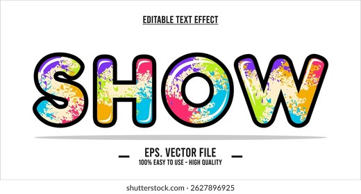 Color Splash Text Effect – Editable Multicolor Artistic Font Design