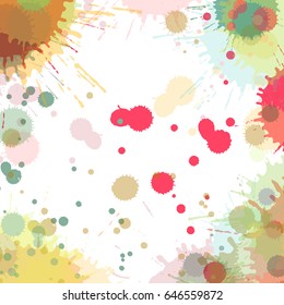 Color splash watercolor vector abstract background