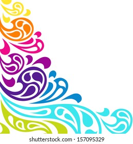 Color splash waves abstract background.