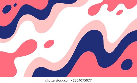 Color splashes. Abstract flowing liquid shapes. Dynamic colored waves background. Pink and blue. Vector illustration.