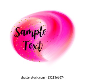 The color splashing in the paper. Watercolor brush strokes with gold glitter isolated on white. Creative illustration. Artistic color palette. Fashion background