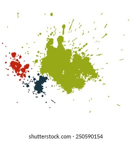 Color splatter on white background