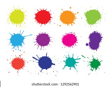 Color splatters set.Paint splashes for design use.