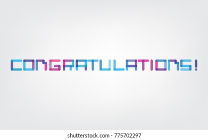 Color Split Congratulations Vector Design.