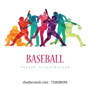 Color sport background. Baseball vector illustration