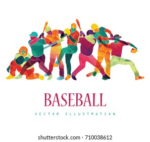 Color sport background. Baseball vector illustration