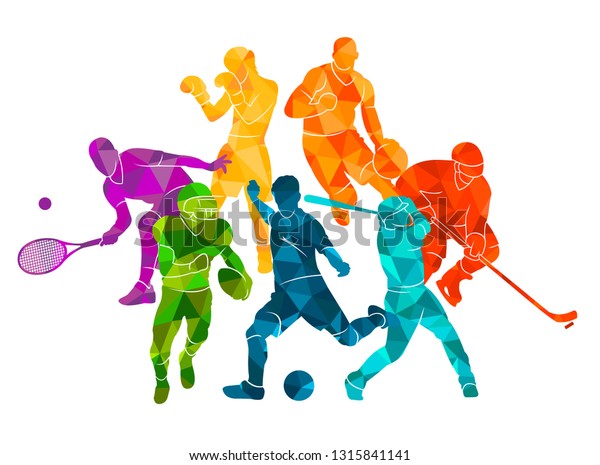 Color Sport Background Football Basketball Hockey Stock Vector (Royalty ...