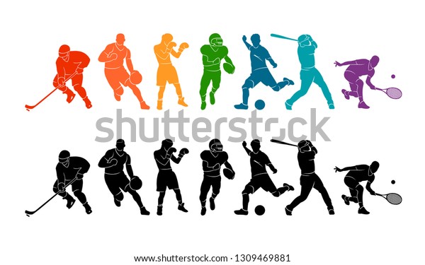 Color Sport Background Football Soccer Basketball Stock Vector (Royalty ...