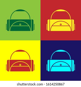 Color Sport bag icon isolated on color background.  Vector Illustration