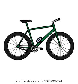 color sport bicycle with water plastic bottle