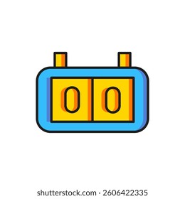 Color Sport mechanical scoreboard and result display icon isolated on white background. Flat filled outline style with shadow. Vector