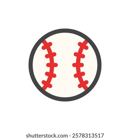 Color sports-related single item icon baseball ball