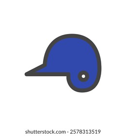 Color sports-related single item icon baseball helmet