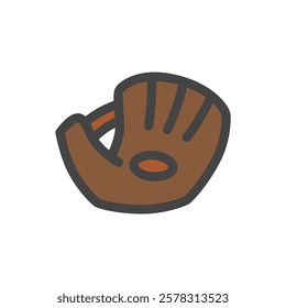 Color sports-related single item icon baseball glove