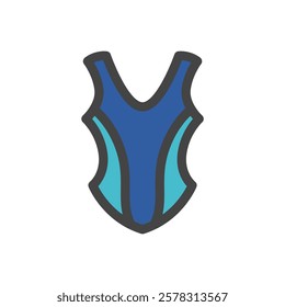 Color sports-related single item icon swimming swimsuit