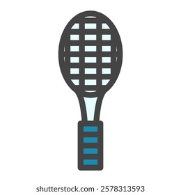 Color sports-related single item icon tennis racket