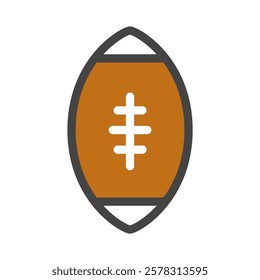 Color sports-related single item icon rugby ball