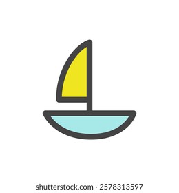 Color sports-related single item icon Yacht race