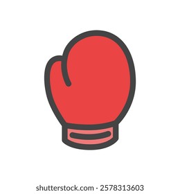 Color sports-related single item icon boxing gloves