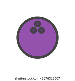 Color sports-related single item icon bowling ball