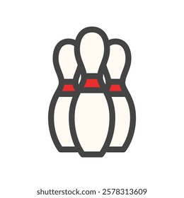 Color sports-related single item icon bowling pin