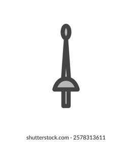 Color sports-related single item icon fencing