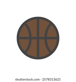 Color sports-related single item icon basketball