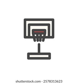 Color sports-related single item icon basketball goal