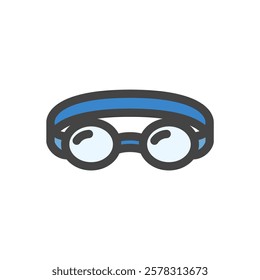 Color sports-related single item icon goggles