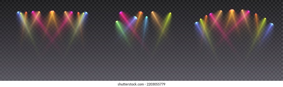 Color Spotlight Glow Led Vector Illustration for Stage Lighting Effects and Product Display.