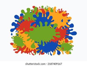 manchas de color, manchas de pintura, tinta. Antecedentes abstractos, pancarta. Ilustración vectorial. El entorno está aislado.