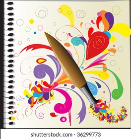 color spot's with paintbrush
