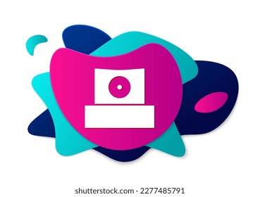 Color Spray can nozzle cap icon isolated on white background. Abstract banner with liquid shapes. Vector