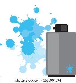 color spray can paint blue art vector