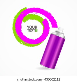 Color Spray Can Write Speech Bubble. Vector illustration