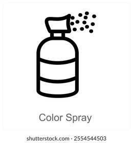 Color Spray and spray icon concept
