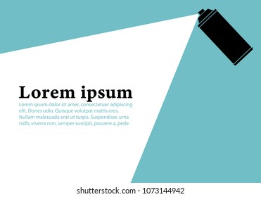 Color spray paint can in flat cartoon style isolated on white background.Place for your text.