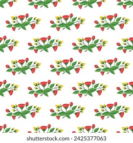 Color spring flowers pattern in vector.