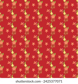 Color spring flowers pattern in vector.