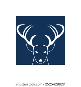Color Square Abstract Animal Deer Logo Design. Nature Logo Template.