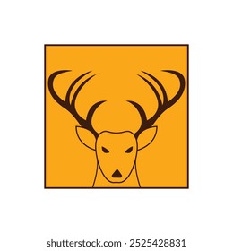 Color Square Abstract Animal Deer Logo Design. Nature Logo Template.