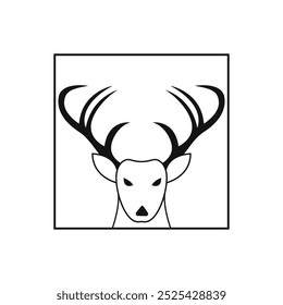 Color Square Abstract Animal Deer Logo Design. Nature Logo Template.