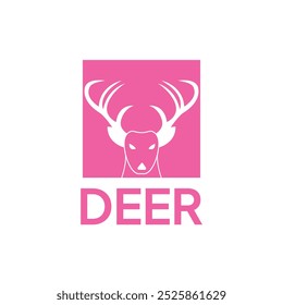 Color Square Abstract Animal Deer Logo Design. Nature Logo Template.