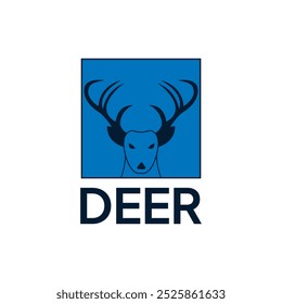 Color Square Abstract Animal Deer Logo Design. Nature Logo Template.