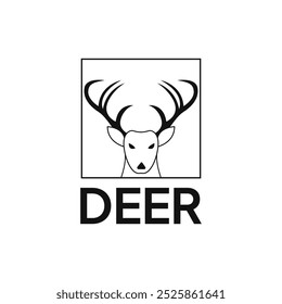 Color Square Abstract Animal Deer Logo Design. Nature Logo Template.