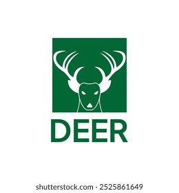Color Square Abstract Animal Deer Logo Design. Nature Logo Template.