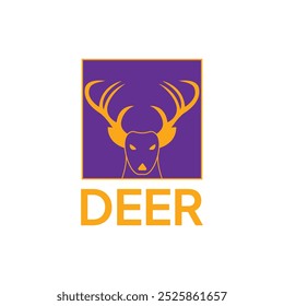 Color Square Abstract Animal Deer Logo Design. Nature Logo Template.