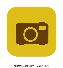color square with analog camera icon vector illustration